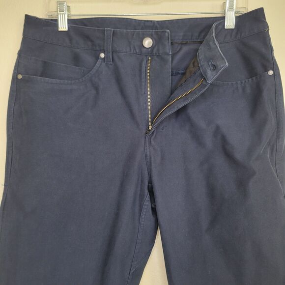 Lululemon Mens 32X27 True Navy ABC Crop Pant Relaxed Utilitech Stretch Casual - Picture 3 of 14